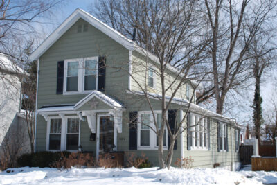 house with snow